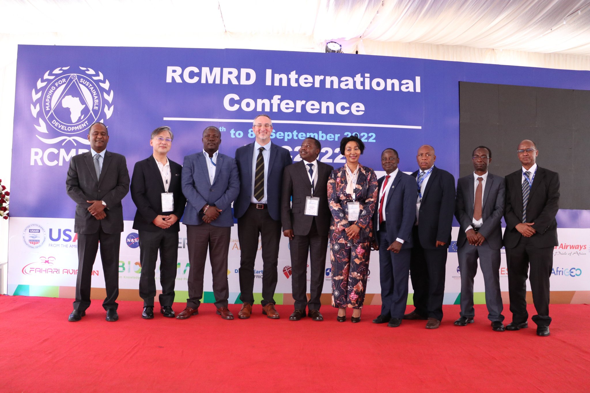 Opening ceremony keynote remarks participants from: Sudan, PASCO, FAO, Esri, RCMRD, DE Africa, UNECA, Botswana, Kenya.