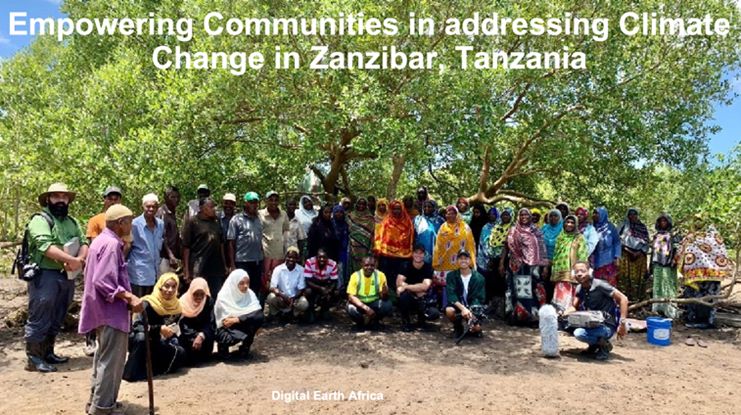 Empowering Communities in addressing Climate Change – Zanzibar, Tanzania. DE Africa is helping African communities with near-real-time satellite imagery such as Sentinel 2 at ten metres spatial resolution powered by Amazon Web Services (AWS) and make data more easily accessible via the internet. DE Africa has trained the lecturers at State University of Zanzibar (SUZA), and the students, who are part of the YouthMappers network, and work closely with the community in terms of providing local knowledge of mangroves. 
