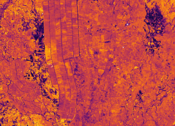 Probability of cropping in Mbeya, Tanzania aerial imagery.