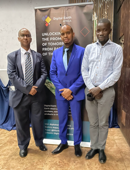 Pictured Prof. Hussein Farah, Dr Ken Mubea from DE Africa and Dr. Francis Oloo from the Technical University of Kenya.