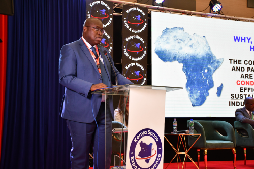 Dr Outtara speaking at Kenya Space Expo